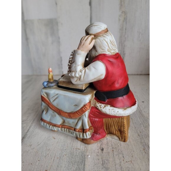 Santa music box girls boys list ceramic xmas figure decor book decor - Picture 7 of 9